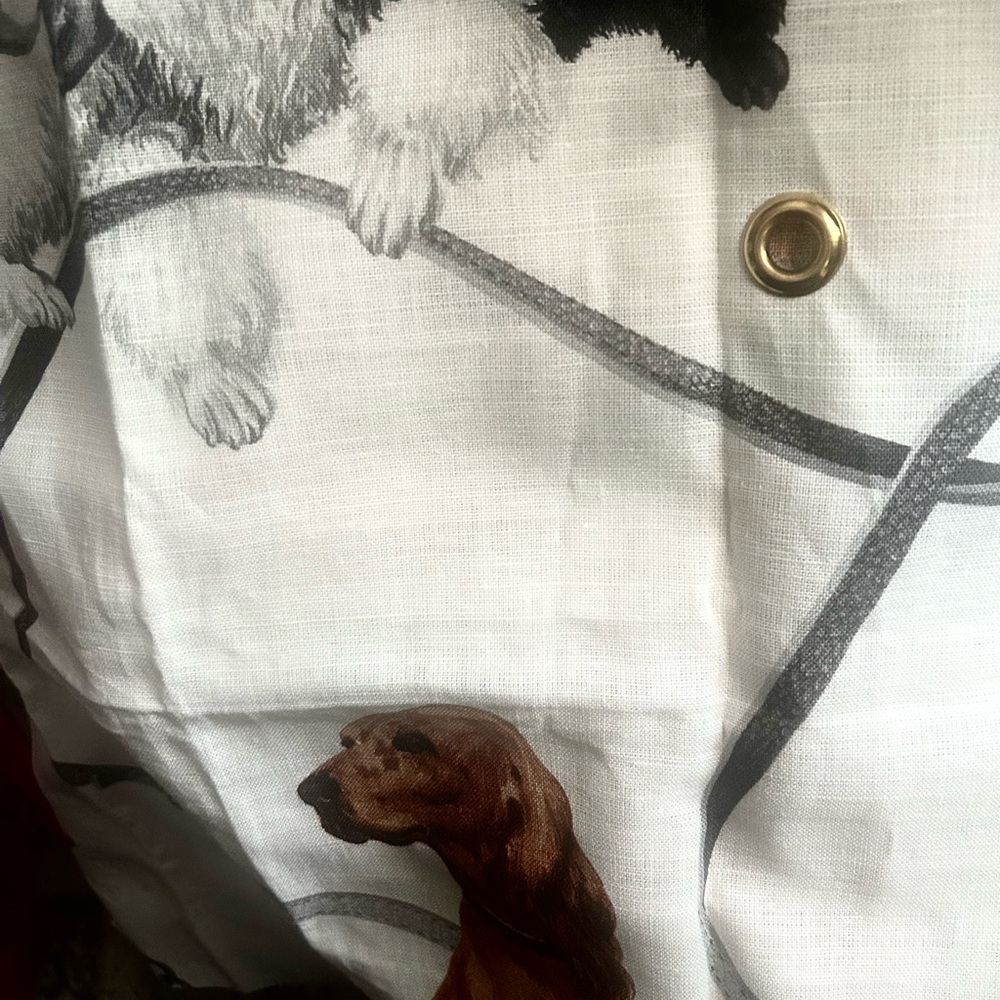 Lee Jofa "Unleashed" design by Eric Cohler, Irish Setters Poodles linen blend - Picture 7 of 7
